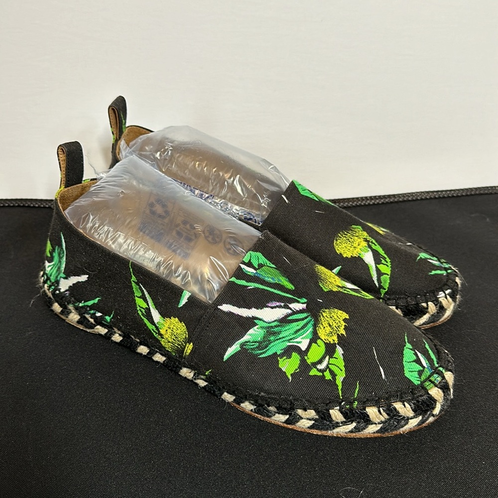 PROENZA SCHOULER ESPADRILLES EXOTIC PRINT CANVAS SIZE 40 SLIP-ON FLATS